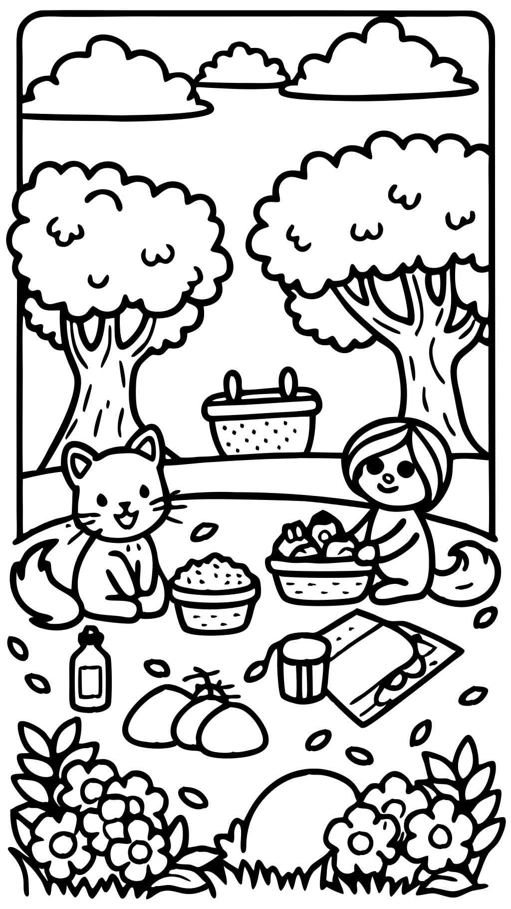 picnic coloring page